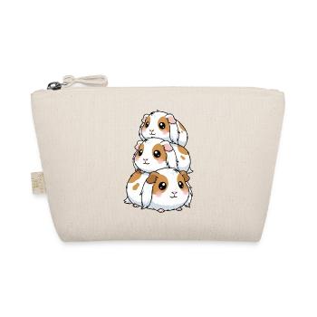 Stacked Guinea Pig Kawaii Trio - Organic Pouch - nature - Front
