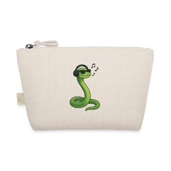Snake Headphones Music Vibe Illustration Art - Organic Pouch - nature - Front