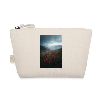 Red Poppy Ridge in Mist - Organic Pouch - nature - Front