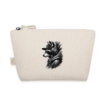 Raccoon with Headphones – Music & Streetwear - Organic Pouch - nature - Front