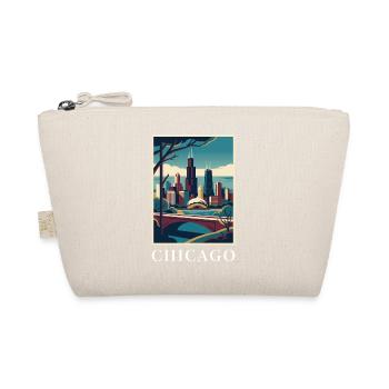 Chicago Illinois Poster Skyline Deco Vista - Bio-Täschchen - Natur - Vorne