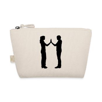 People Group Silhouette Friends Team Together - Organic Pouch - nature - Front