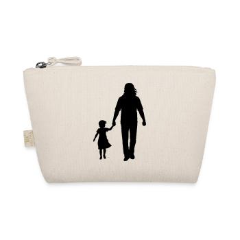 Vater Kind Silhouette Spazieren Familie Papa Liebe - Bio-Täschchen - Natur - Vorne