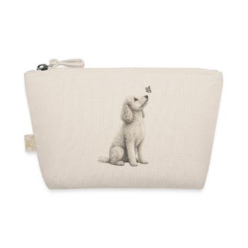 Pudel mit Schmetterling Design für Tierliebhaber - Bio-Täschchen - Natur - Vorne