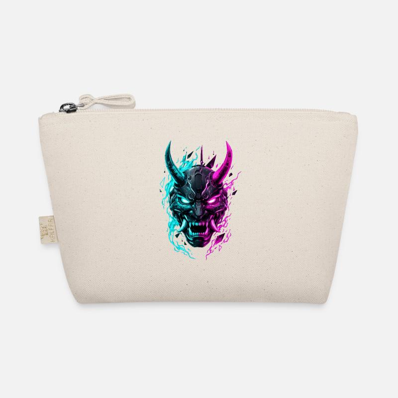 Neon Cyber Oni Mask Bio-Täschchen