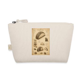 Vintage Taco Blueprint Illustration - Organic Pouch - nature - Front