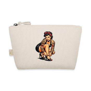 Old School Pin-Up Girl: Strong Retro Tattoo - Organic Pouch - nature - Front