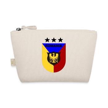 Romania Wappen Dreifarbig Schild - Bio-Täschchen - Natur - Vorne