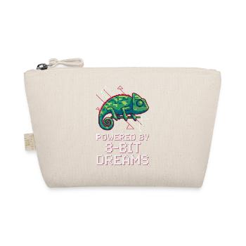 Powered 8-Bit Dreams – Pixel Chameleon - Organic Pouch - nature - Front