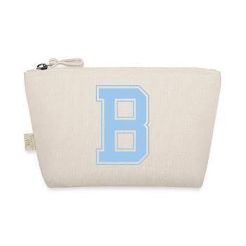 Monogram Light Blue Varsity College Initial B - Organic Pouch - nature - Front