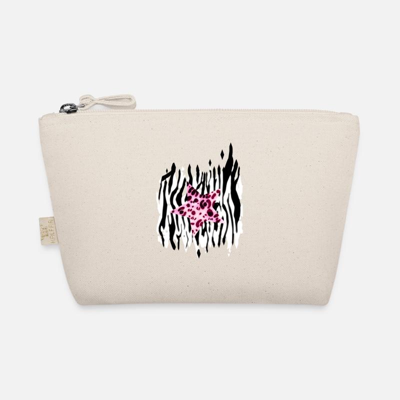 Y2k-ästhetische Zebra- und rosa Leopardenmuster - Bio-Täschchen - Natur