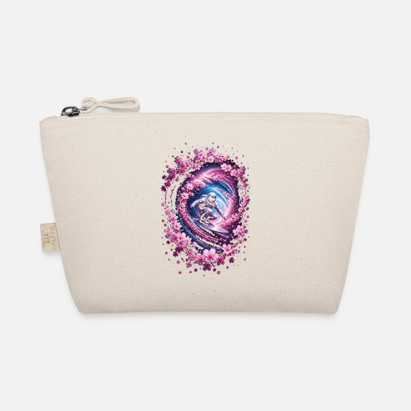 Astronaute surf dans un vortex, fleurs de cerisier Trousse biologique