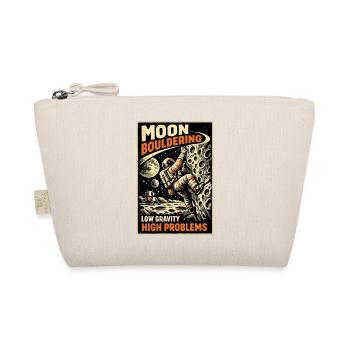 Moon Bouldering: Vintage Astronaut Climbing Shirt - Organic Pouch - nature - Front