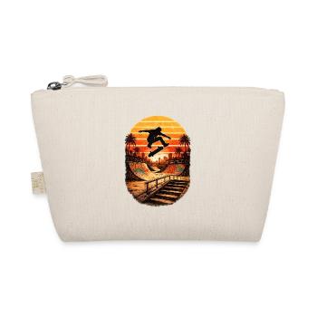 Sunset Skateboarder in Urban Bowl - Organic Pouch - nature - Front