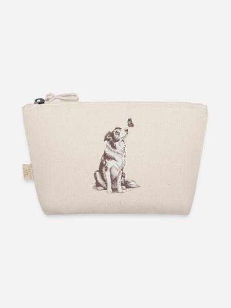 Hütehund Schmetterling Illustration Kunst Motiv - Bio-Täschchen - Natur