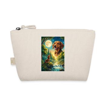 Howling to the Moon Meme Dog Dachshund - Organic Pouch - nature - Front