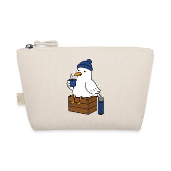 Möwe im Winterstil Kaffeepause - Bio-Täschchen - Natur - Vorne