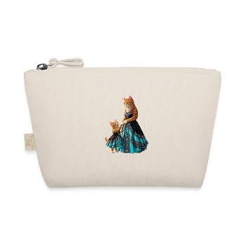 Cute Ginger Cat Mother and Daughter in Elegant Tur - Organic Pouch - nature - Front