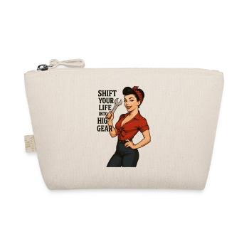 Pin-up Girl Autoschrauberin: Shift Your Life - Bio-Täschchen - Natur - Vorne
