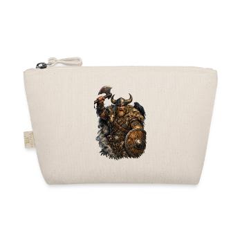 Wikinger mit Axt und Schild - Bio-Täschchen - Natur - Vorne