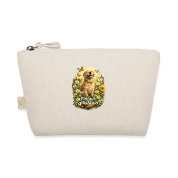 Einfach Glücklich Golden Retriever Blumenwiese - Bio-Täschchen - Natur - Vorne
