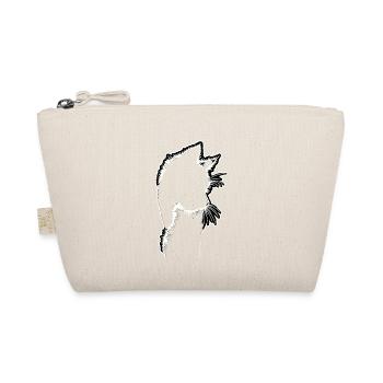 Katzensilhouette | Minimalistisches Design - Bio-Täschchen - Natur - Vorne