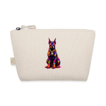 Bunter Neonhund mit Diamant - Bio-Täschchen - Natur - Vorne