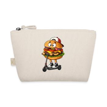 Funny Cartoon Scooter Scooter with Burger - Organic Pouch - nature - Front