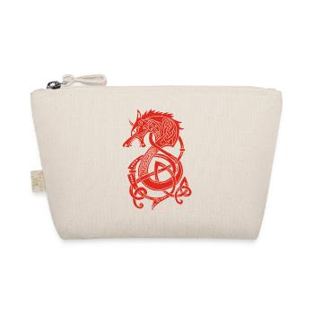 Viking Wolf Dragon (Red) - Organic Pouch - nature - Front