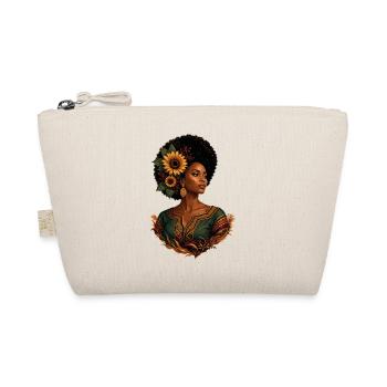 Afro Woman Sunflower Crown - Organic Pouch - nature - Front