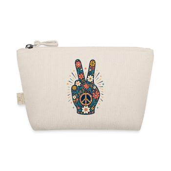 Floral Peace Sign Floral Style - Organic Pouch - nature - Front