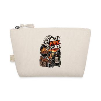 Meat, Fire, Peace, BBQ - Organic Pouch - nature - Front