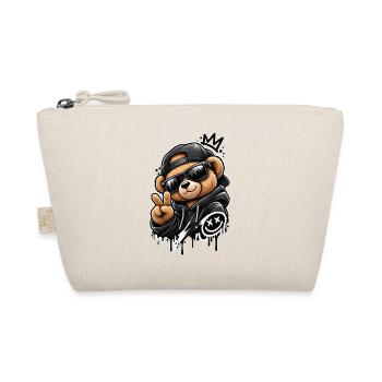 Graffiti Panda King Pullover Hoodie - Organic Pouch - nature - Front