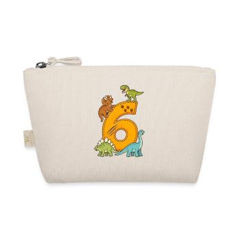 6th Birthday Dinosaur – Dino Kids - Organic Pouch - nature - Front