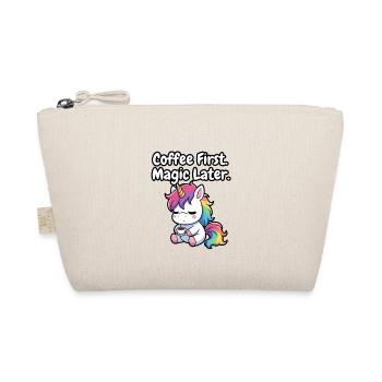 Coffee First, Magic Later Unicorn - Organic Pouch - nature - Front