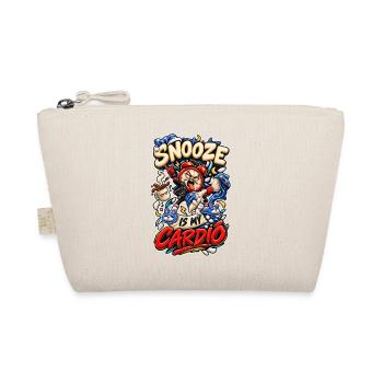 Snooze Is My Cardio Frecher Wecker Punk Spruch - Bio-Täschchen - Natur - Vorne