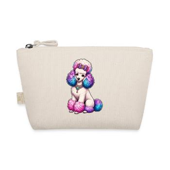 Bunter Pudel mit Schmuck Illustration - Bio-Täschchen - Natur - Vorne
