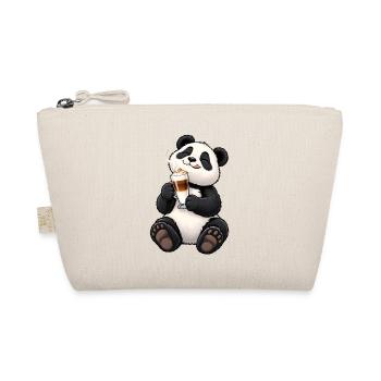 Süßer Panda mit Latte Macchiato - Bio-Täschchen - Natur - Vorne