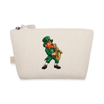 Leprechaun mit Saxophon - Bio-Täschchen - Natur - Vorne