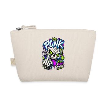 Neon Punk Schädel Grafik - Bio-Täschchen - Natur - Vorne