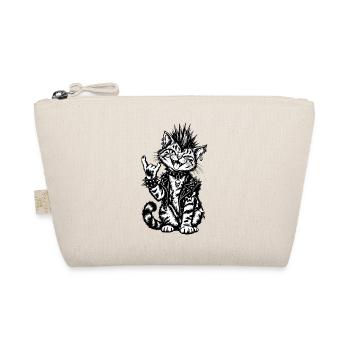 Punk Katze  - Bio-Täschchen - Natur - Vorne