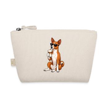 Basenji mit Latte Macchiato - Bio-Täschchen - Natur - Vorne