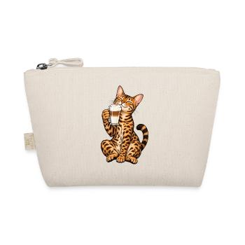 Bengalkatze mit Latte Macchiato - Bio-Täschchen - Natur - Vorne
