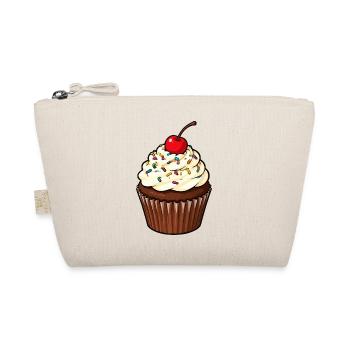 Kirsche und Streusel Cupcake - Bio-Täschchen - Natur - Vorne