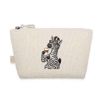 Zebra mit Latte Macchiato - Bio-Täschchen - Natur - Vorne
