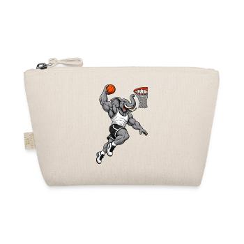 Elefant beim Basketball Slam Dunk - Bio-Täschchen - Natur - Vorne