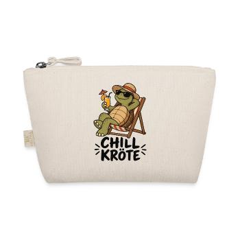 Chill-Kröte – Schildkröte im Liegestuhl - Bio-Täschchen - Natur - Vorne