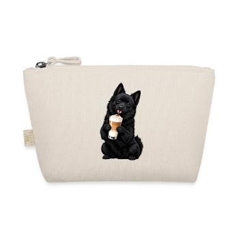 Schipperke mit Latte Macchiato - Bio-Täschchen - Natur - Vorne