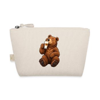 Braunbär mit Latte Macchiato - Bio-Täschchen - Natur - Vorne