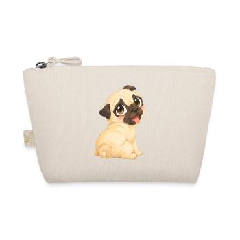 Mops - Süßes helles Mopsbaby mit kleinen Pfötchen - Bio-Täschchen - Natur - Vorne